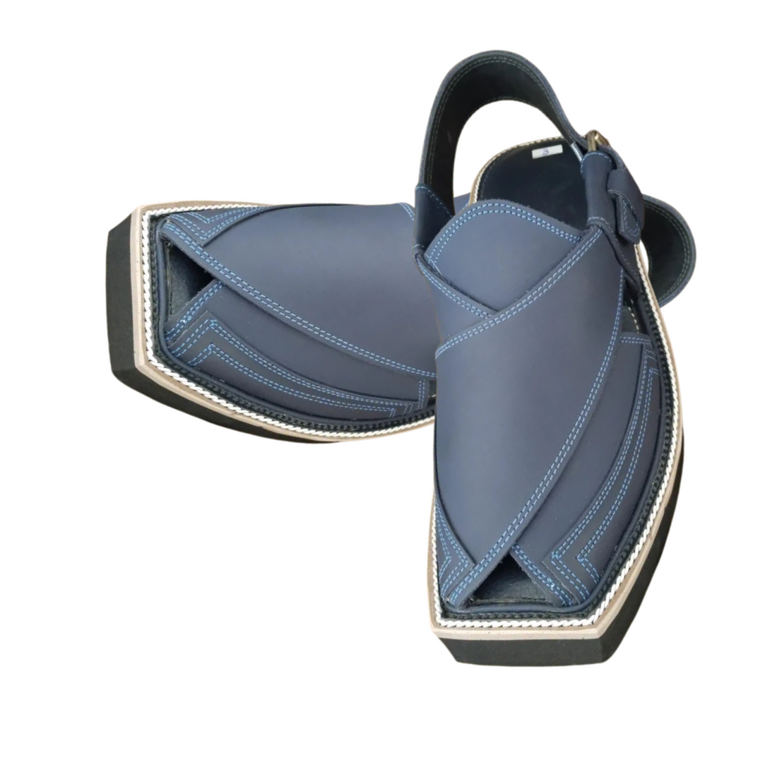 Navy Blue kaptan Premium hand made chappal (Made on Demand)